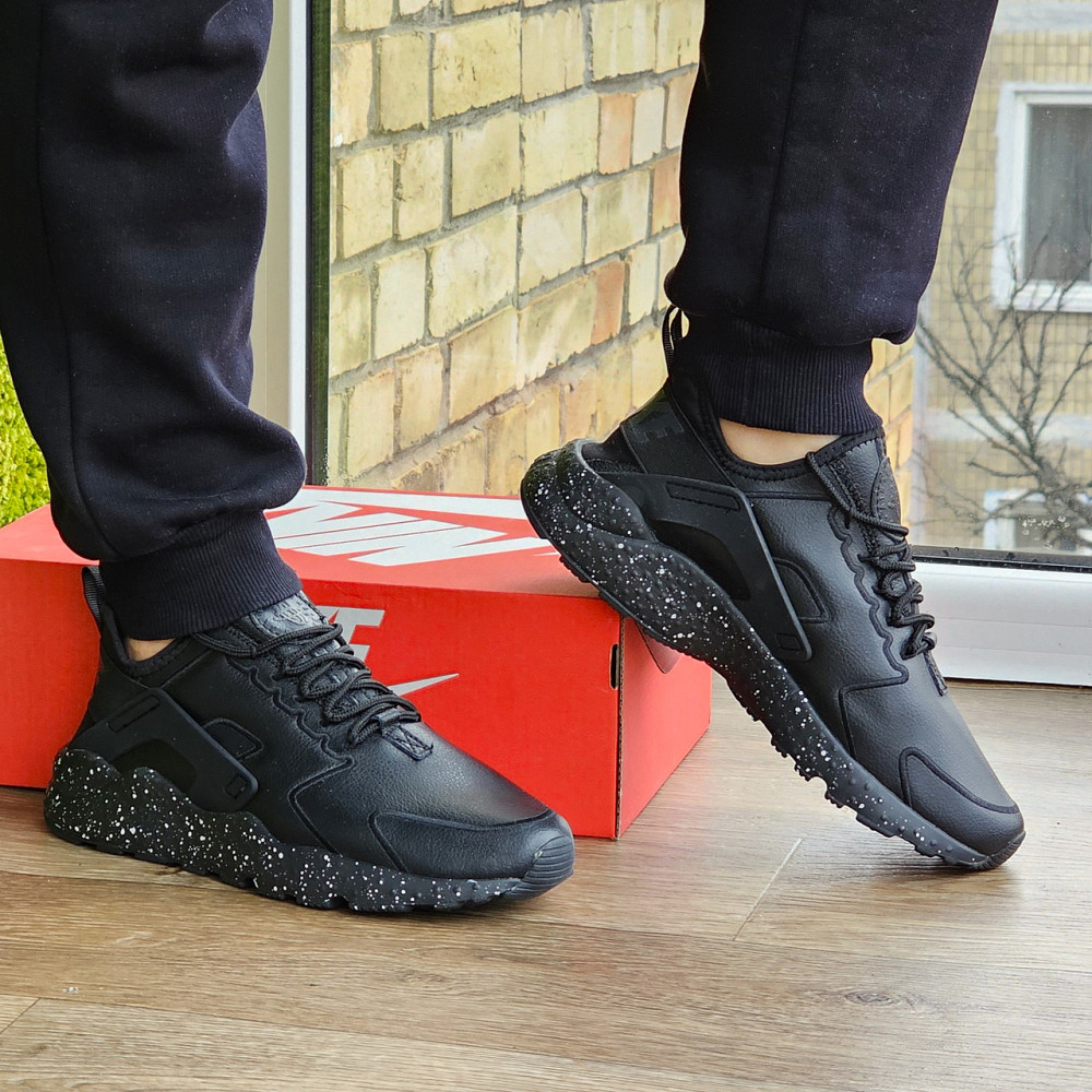 Мужские Чёрные Кроссовки Nike Huarache Кожаные Найк (размеры: 41,42,43,44,45) Видео Обзор Днепр - изображение 10