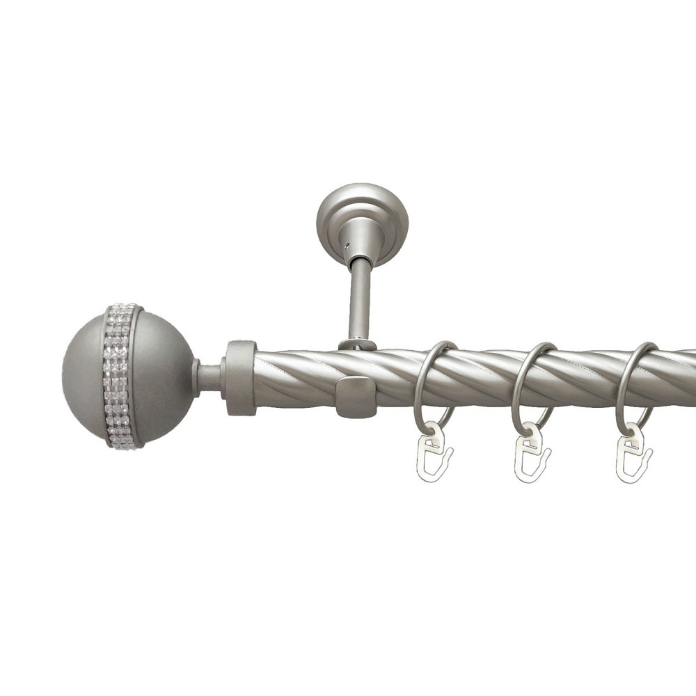 Карниз Orvit Авея металевий однорядний відкритий скручена труба кільце металеве Сатин 25 мм 240 см (00-00023378) Львів - фото 1