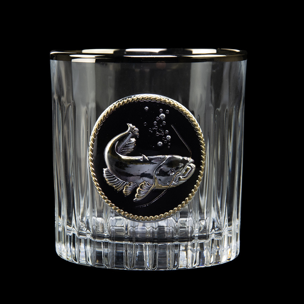 Набор для виски «GOLDFISH» 6 бокалов 360 мл, хрусталь с платиной, изображение из серебра с позолотой,темная эмаль Рівне - фото 3