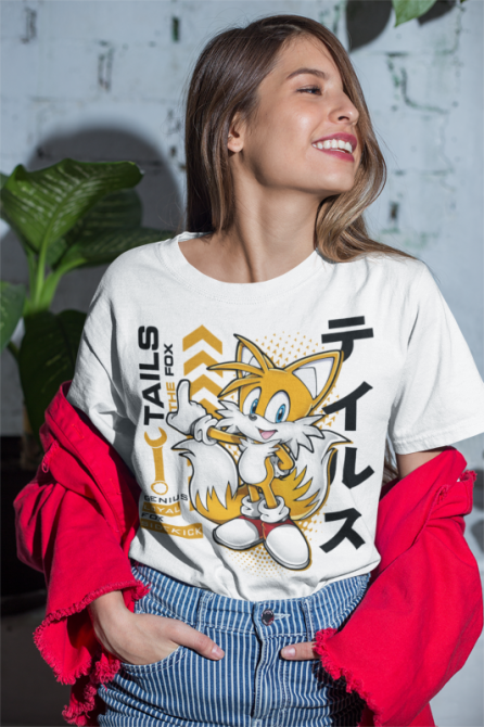 Футболка аниме Таилс Фокс Схадов Хедгехог оверсайз (S/M/L) Черний AnimeJ0065 Днепр - изображение 5