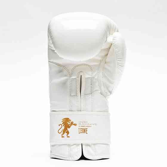 Боксерські рукавиці Leone GN059W White/Gold 14 унцій (капу в комплекті) Кам'янське