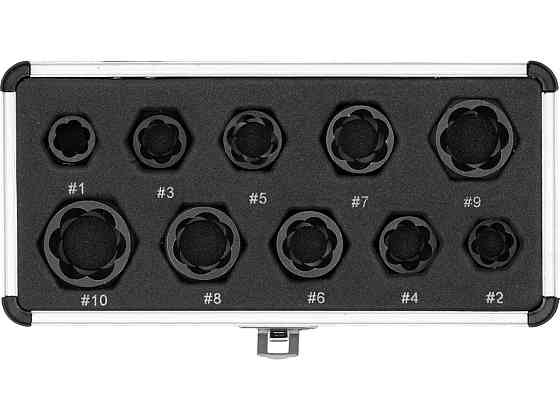 Торцеві головки до пошкоджених болтів і гайок YATO з квадратним приводом, М 9-19мм, компл. 10ел [50] Одеса