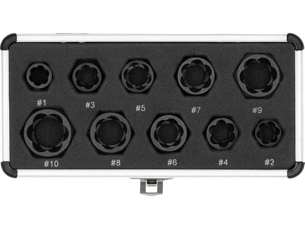 Торцеві головки до пошкоджених болтів і гайок YATO з квадратним приводом, М 9-19мм, компл. 10ел [50] Одеса - фото 1