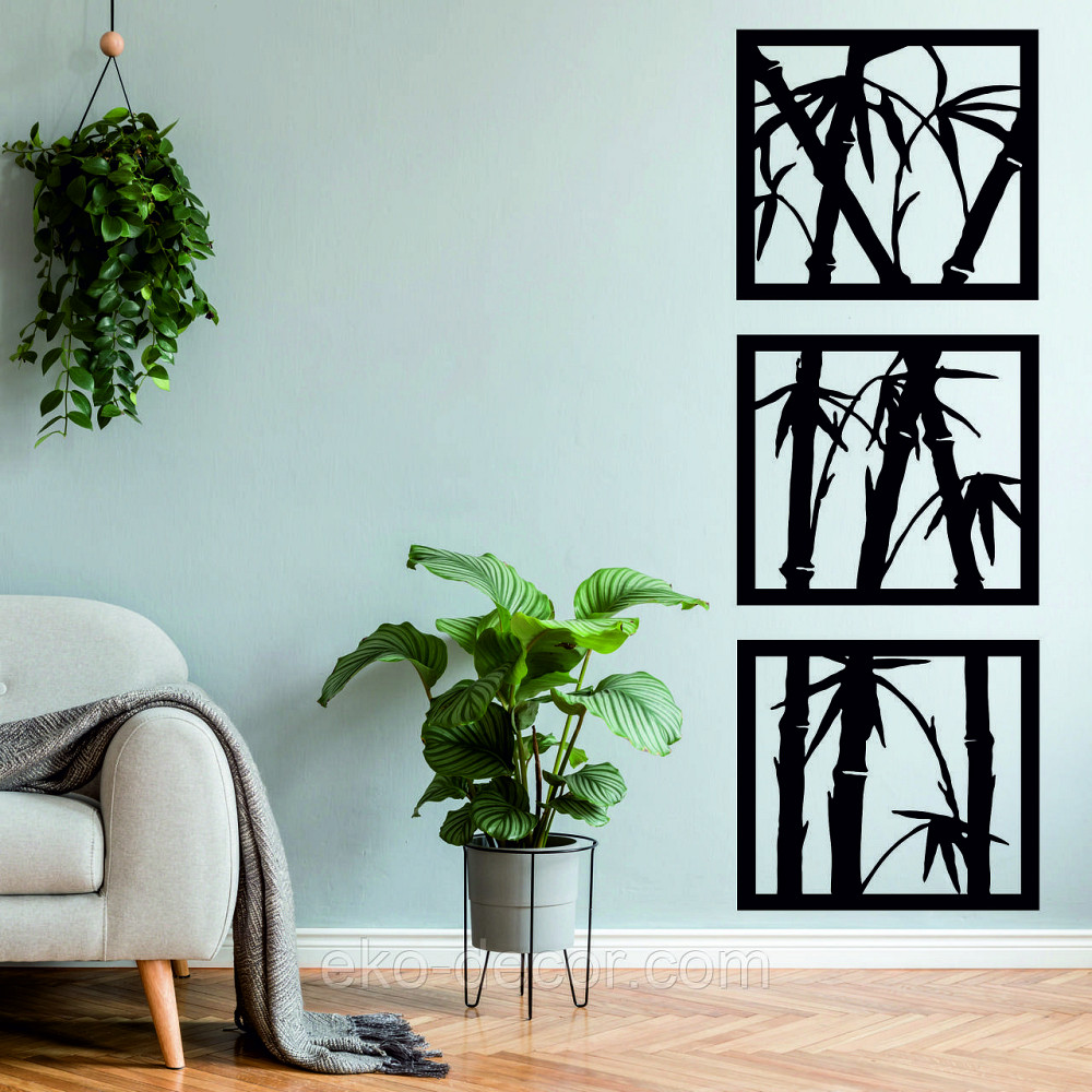 Декоративное настенное Панно «Пальма» Декор на стену 90*213, Черный Киев - изображение 1