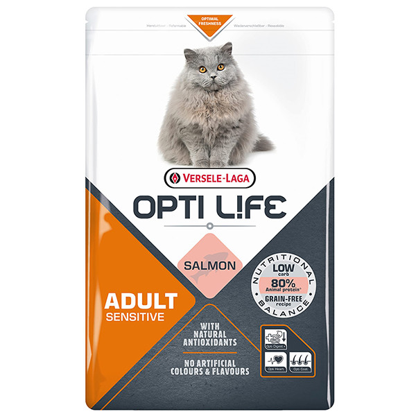 Opti Life Sensitive ОПТИ ЛАЙФ ЛОСОСЬ СЕНСИТИВ беззерновой сухой суперпремиум корм для котов с чувствительным пищеварением Киев - изображение 1