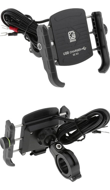 Швидка зарядка з алюмінієвого сплаву на мотоцикл Kewiq QC3.0 USB Луцьк - фото 1