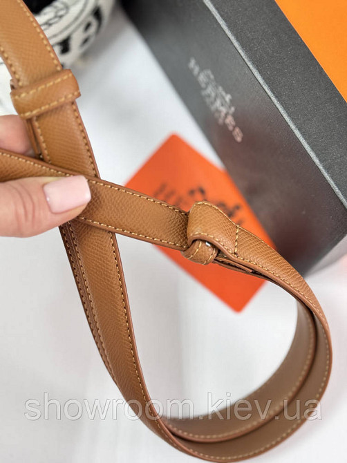 Женский кожаный ремень Hermes Гермес (280-1) коричневый Киев - изображение 3