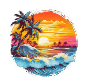 Термонаклейка модная для одежды Пляж Киев - изображение 1