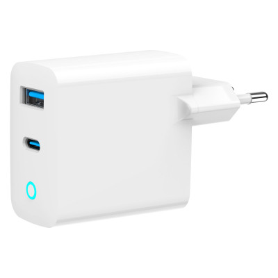 Зарядное устройство Gembird 1xUSB-C PD30W + 1xUSB QC3.0 LED white (TA-UC-PDQC30L-W-01) Винница - изображение 1