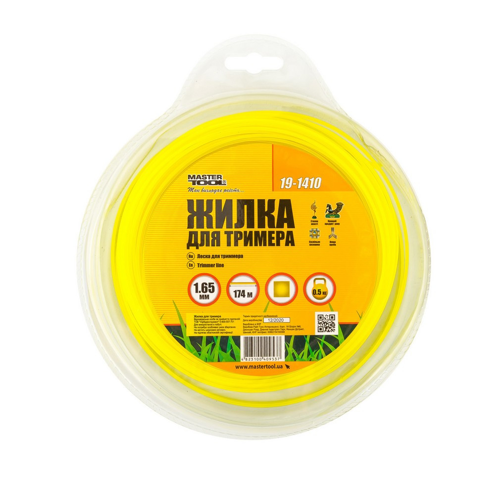 Волосінь для тримера MASTERTOOL КВАДРАТ 1,65 мм 174 м блістер 19-1410 Рівне - фото 2