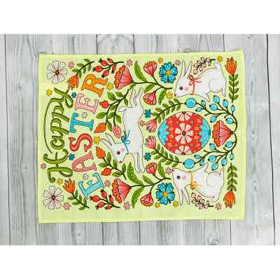 Рушник Руно вафельний набивний Великдень салатовий 45х60 см (205.15_Великдень салатовий_3) Вінниця