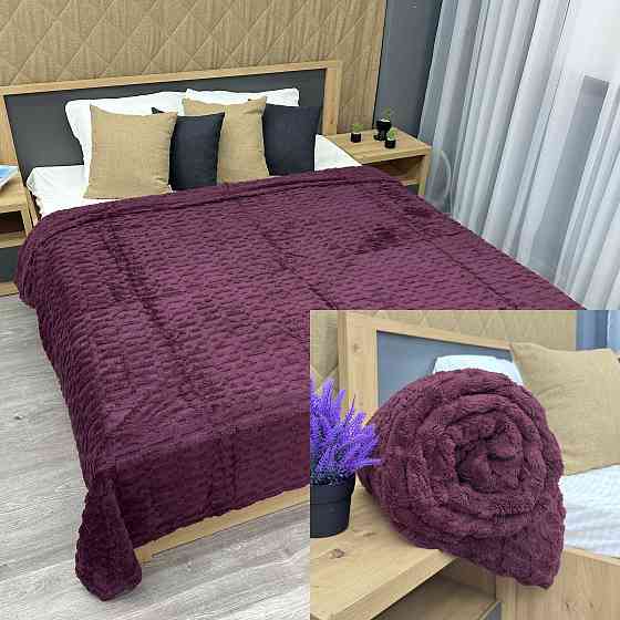 Плед-покривало 200х230 см (+-5см) Сливовий (87-242) Київ