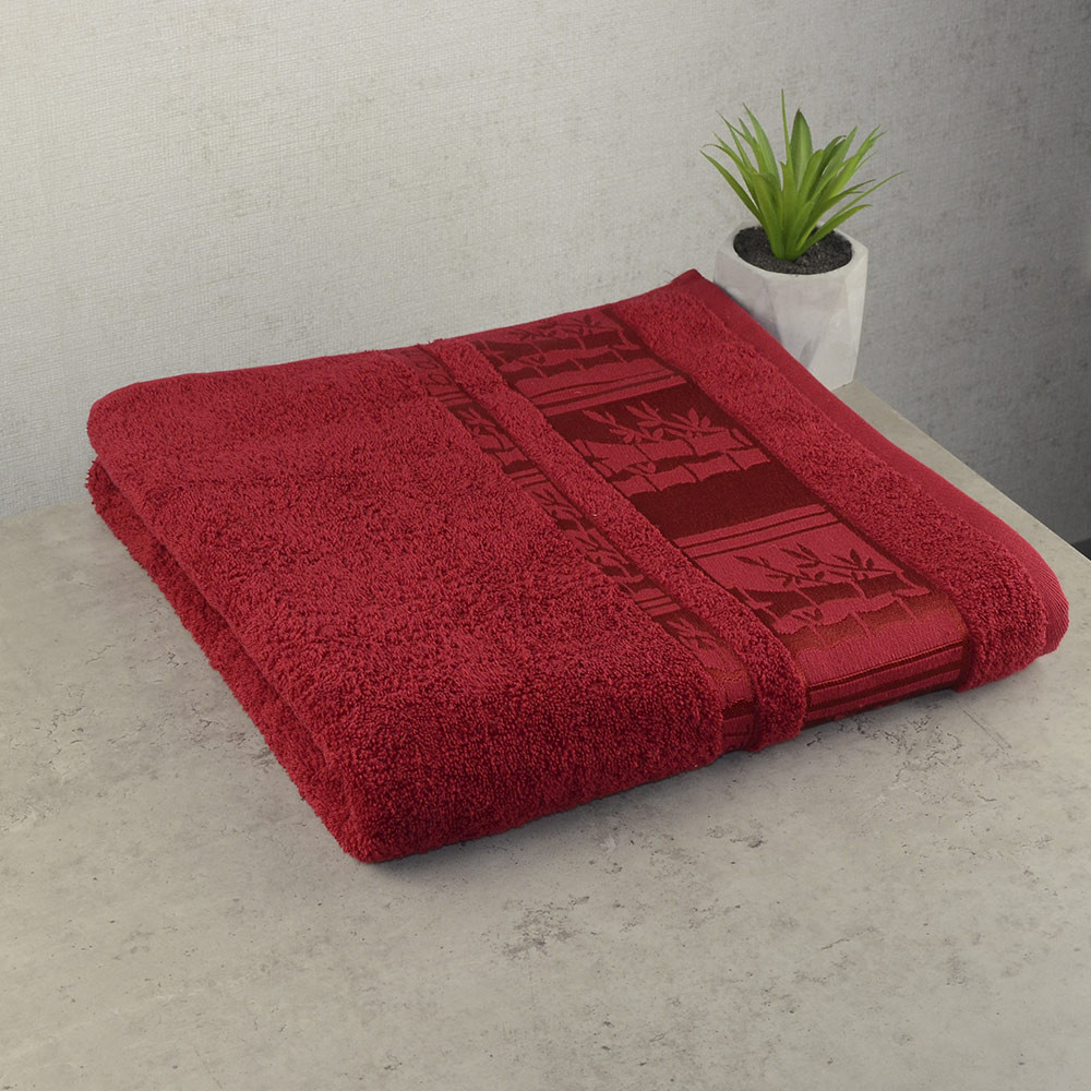 Набір рушників для ванни 3шт GM Textile 50х90см, 50х90см, 70х140см BambooN 450г / м2 (Червоний) Суми - фото 3