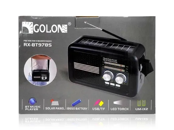 Радіоприймач GOLON RX-BT978S solar FM/AM/SW радио Одеса
