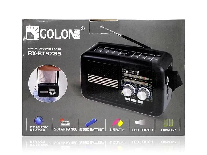 Радіоприймач GOLON RX-BT978S solar FM/AM/SW радио Одеса - фото 5