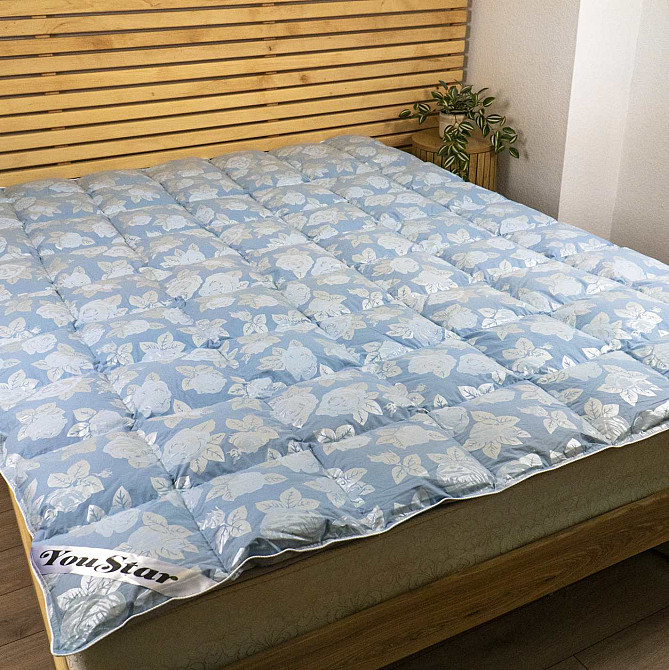Одеяло YouStar из искусственного лебединого пуха, Евро размер 200x220 см (Голубой) Сумы - изображение 9