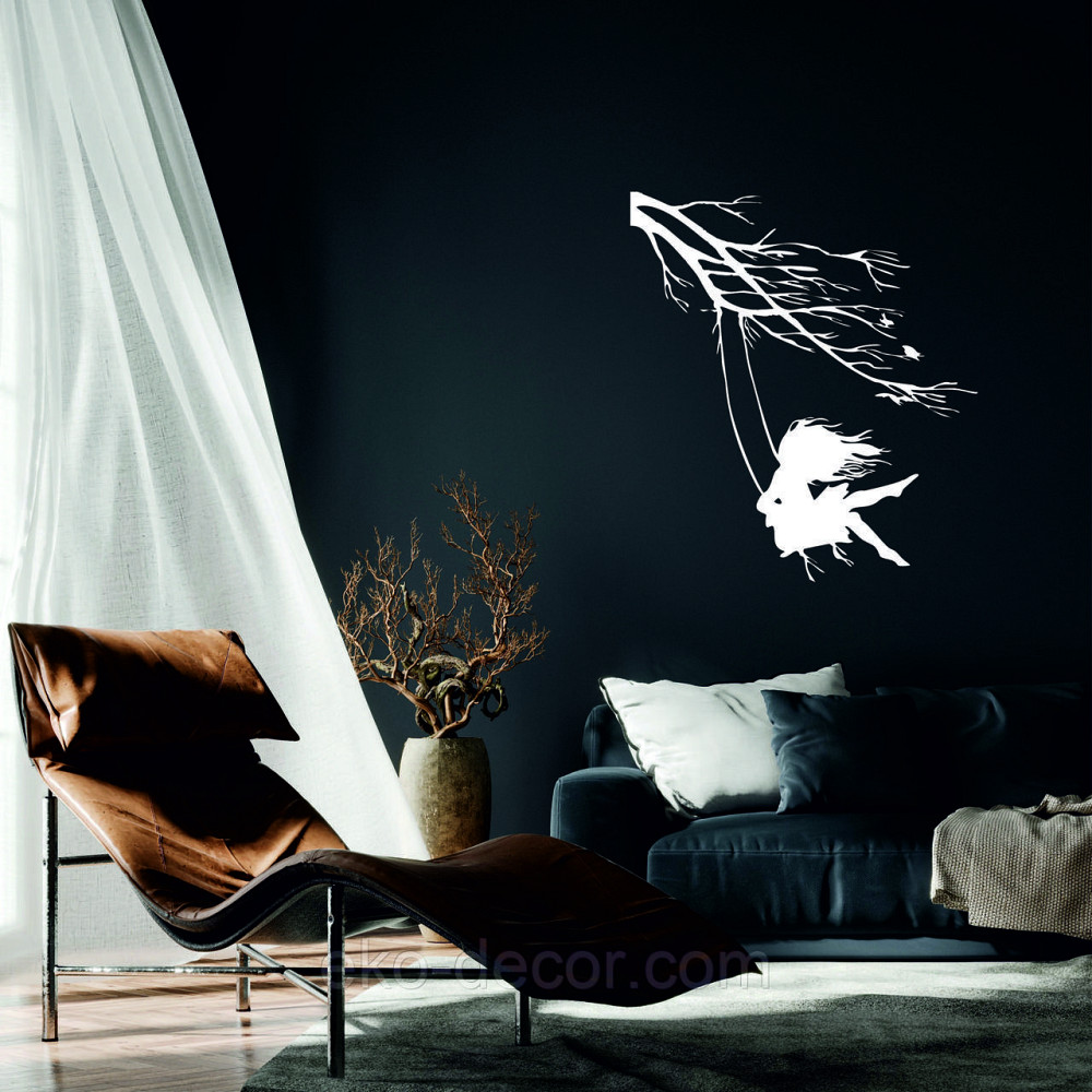 Декоративне настінне Панно «Дівчинка та голуб» Декор на стіну 70*62 см, Білий Київ - фото 1