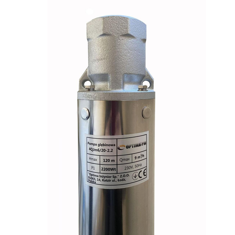 Насос свердловиний з підвищеною стійкістю до піску OPTIMA PM 4QJm6/20 2,2 кВт 124м + 2 м кабель (000017634) Київ - фото 2