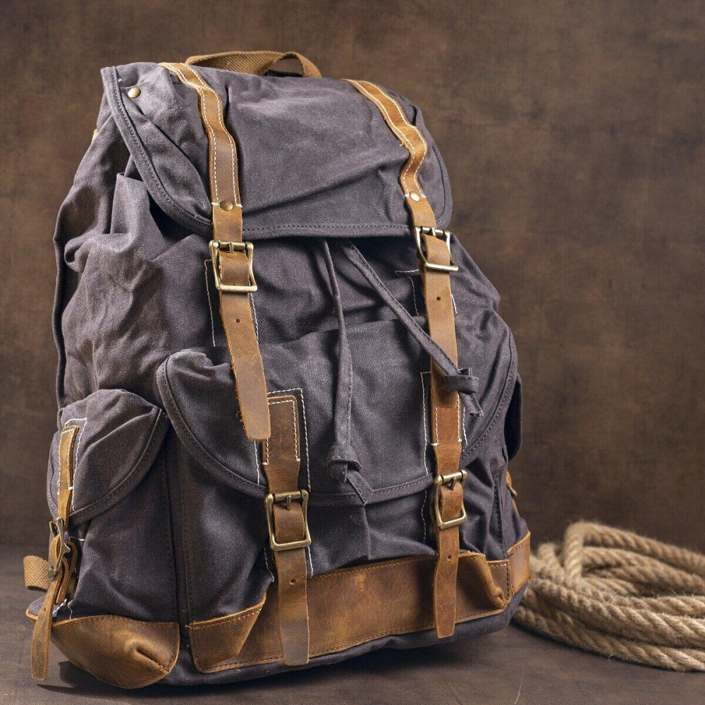 Похідний рюкзак canvas Vintage 20110 Сірий Київ - фото 6