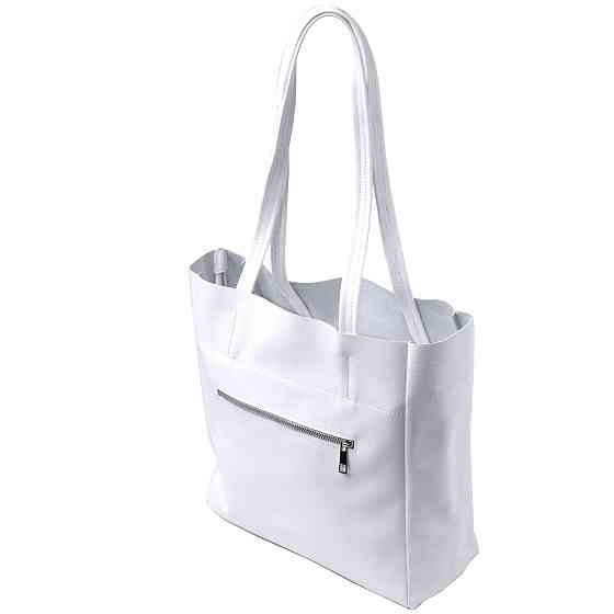 Практична сумка-шоппер із натуральної шкіри Shvigel 22844 Біла Київ