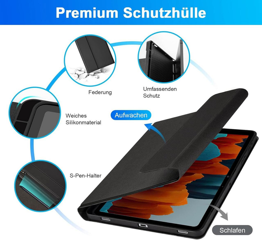 Фирменный чехол-книжка с Bluetooth клавиатурой для планшета Samsung Galaxy Tab S8 2022/ S7 2020 11 дюймов Днепр - изображение 2