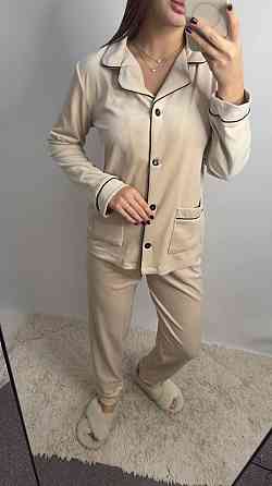 ​​​​​​​Жіночий домашній плюшевий костюм Кремовий S Харків