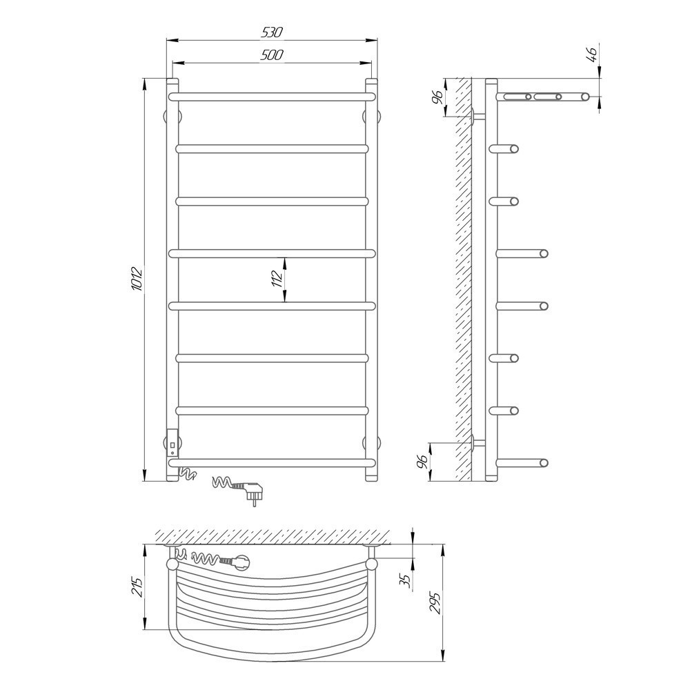 Електрична сушарка для рушників Laris Єврофлеш П8 500Х1000 Е з полицею л/п Київ - фото 7