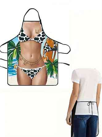 Фартух з приколом для жінок у леопардовому купальнику 80 на 60 см різнобарвний Київ