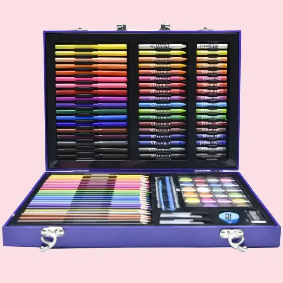 Набор для рисования в кейсе 128 предметов, Космонавт, Синий / Детский набор для творчества / Набор художника YU227 Коломыя