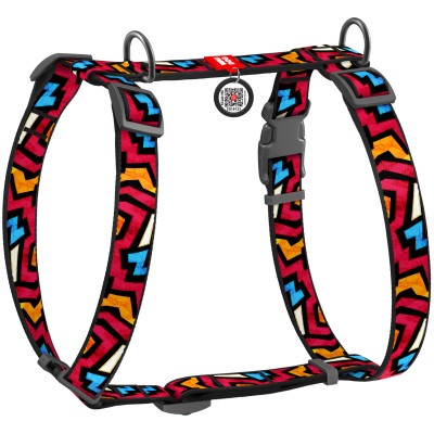 Шлея для собак WAUDOG Nylon з QR паспортом анатомічна H-подібна "Графіті" M (5539) Вінниця - фото 1