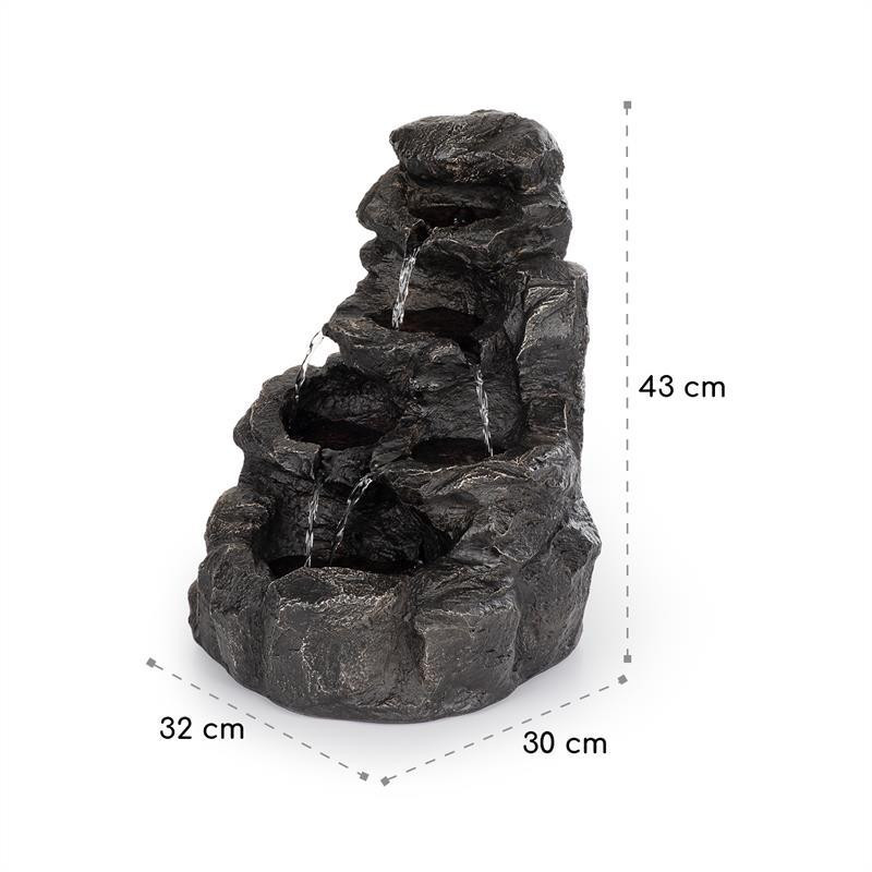 Садовый фонтан Rocky Waters 2,5 Вт, светодиодное освещение, полирезина, антрацит (Германия, читать описание) Ровно - изображение 9