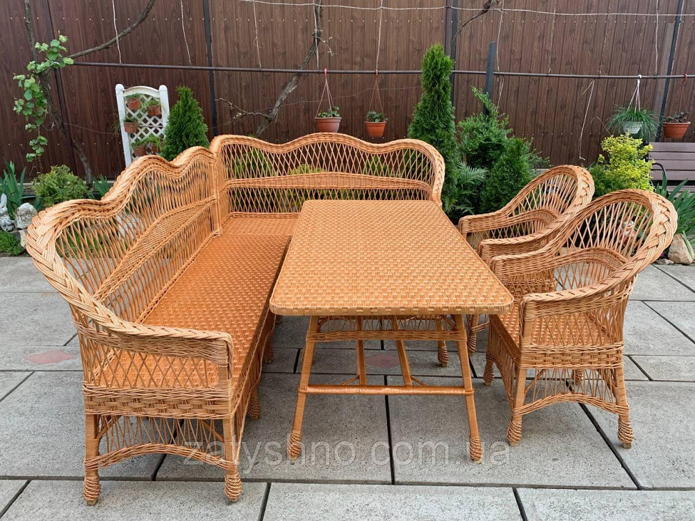 Плетені меблі з куточком із лози Київ - фото 8