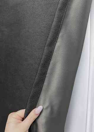 Комплект штор VR-Textil рогожка преміум TERRA LUXE 100х270 2шт і Тюль 300х270 1857ш-115т графітовий з білим 71-075/1 Київ