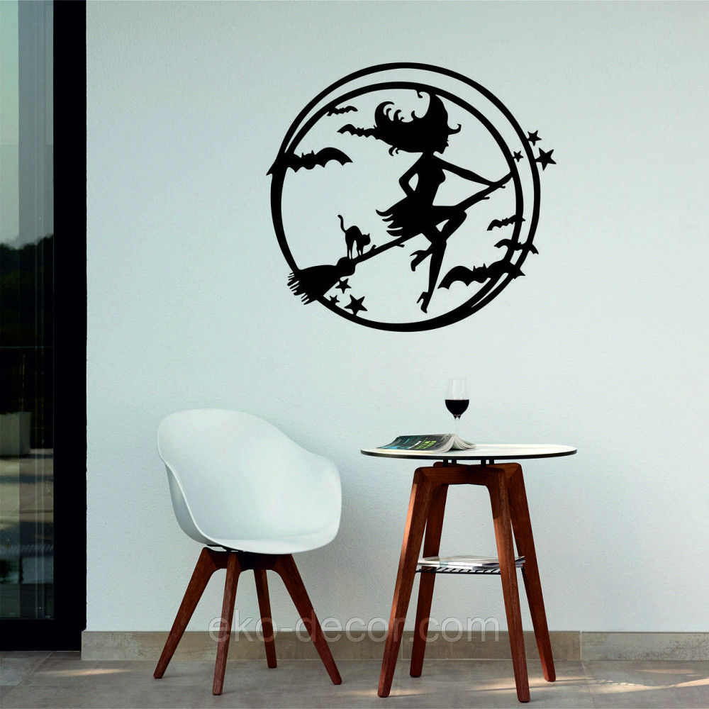 Декоративне настінне 3D Панно «Відьма», Декор на стіну з об'ємом 70*64 см, Чорний Київ - фото 6