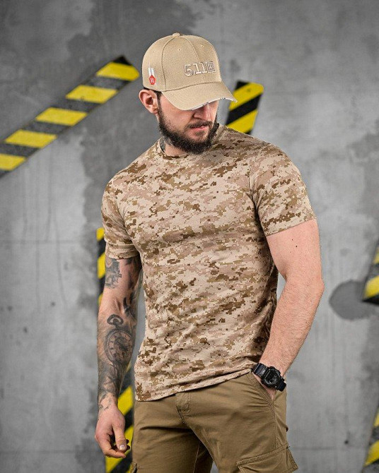 ХЛОПКОВАЯ тактическая футболка PATRIOT DESERT  DIGITAL ВТ5101 Одесса - изображение 3