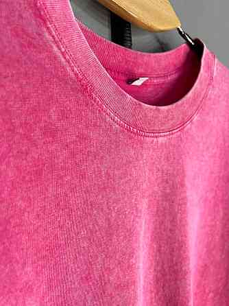 Футболка жіноча A-N 48020 базова оверсайз подовжена вільний крій варена тай дай one size, рожевий, one size Київ