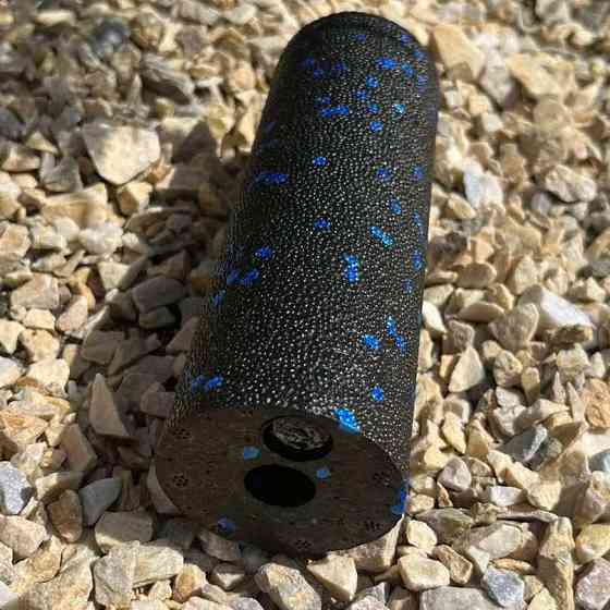 Массажный ролик, валик для массажа спины (массажер для спины, шеи, ног) PowerPlay Mini Roller Черно/Синий Киев