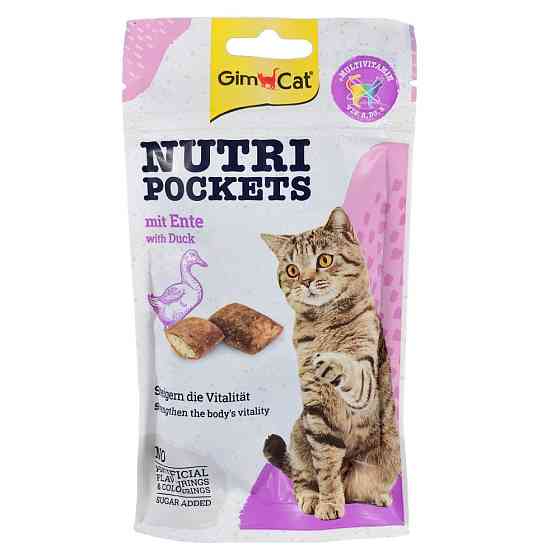 Вітамінні ласощі GimCat Nutri Pockets для котів, качка та мультивітамін, 60 г Вінниця