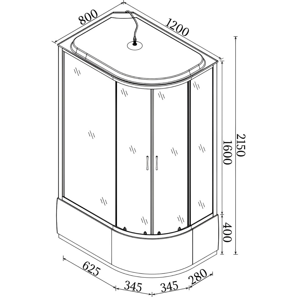Душовий бокс BRAVO OBRA H120BL (000015535) Київ - фото 8