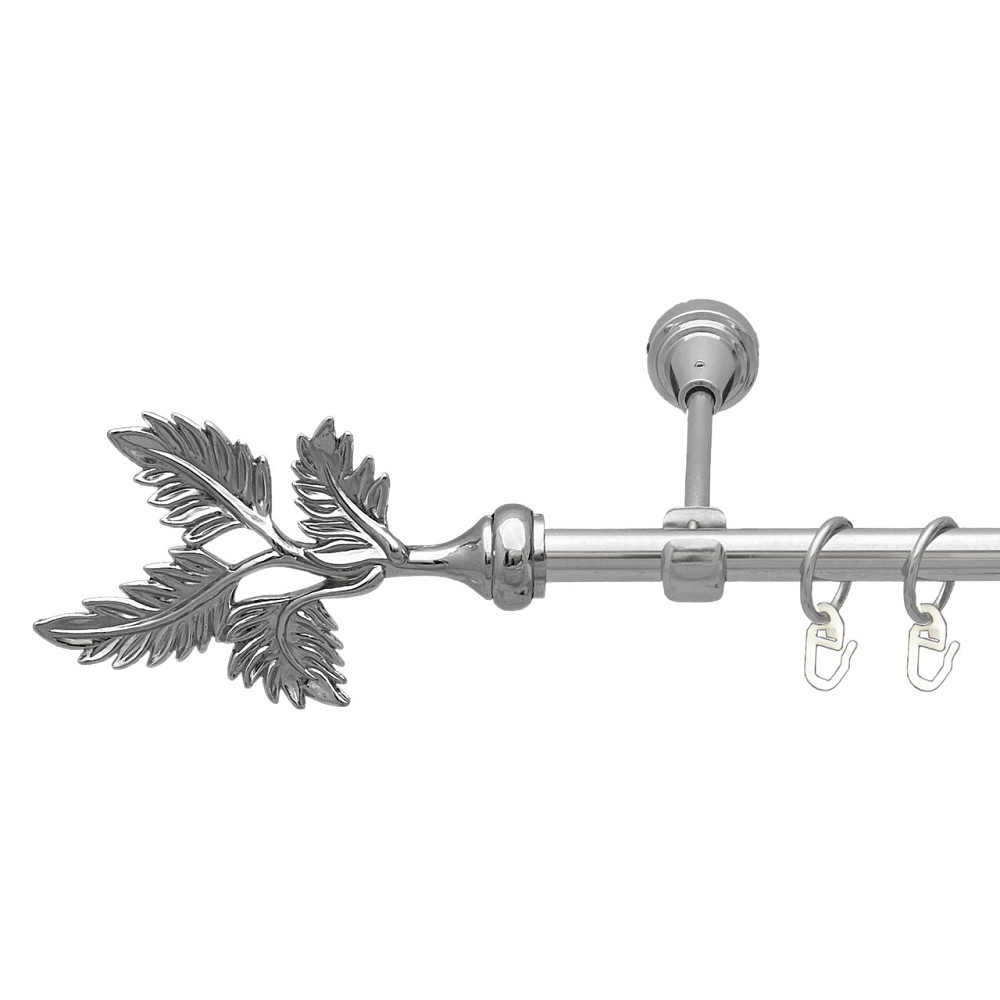 Карниз Orvit Папороть металевий однорядний відкритий Хром 16 мм 240 см (7387677) Львов - изображение 1