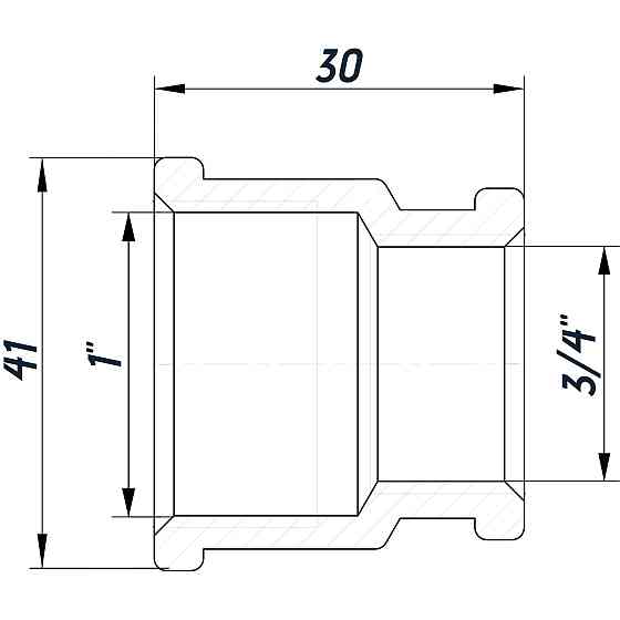 Муфта редукційна 1″х3/4″ВВ нікельована восьмигранна NM541O OPTIMUM Киев