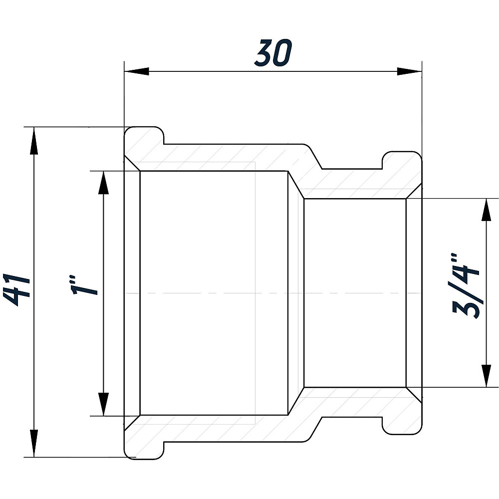 Муфта редукційна 1″х3/4″ВВ нікельована восьмигранна NM541O OPTIMUM Тернопіль - фото 3