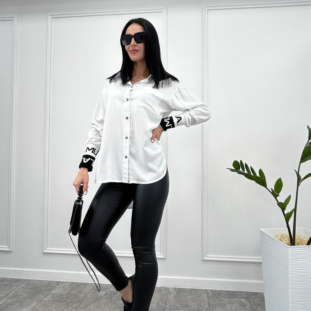 Подовжена жіноча блуза "Michelle" оптом | Норма і батал | Розпродаж моделі Білий, 50-52 Київ - фото 2