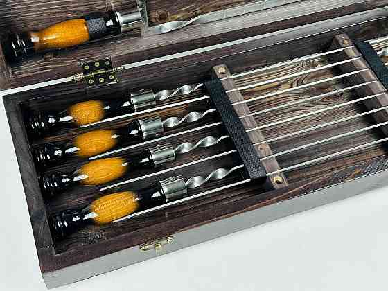 Подарунковий набір шампурів в дерев'яному кейсі для пікніка ОРІОН HAPPY DAYS Тернопіль