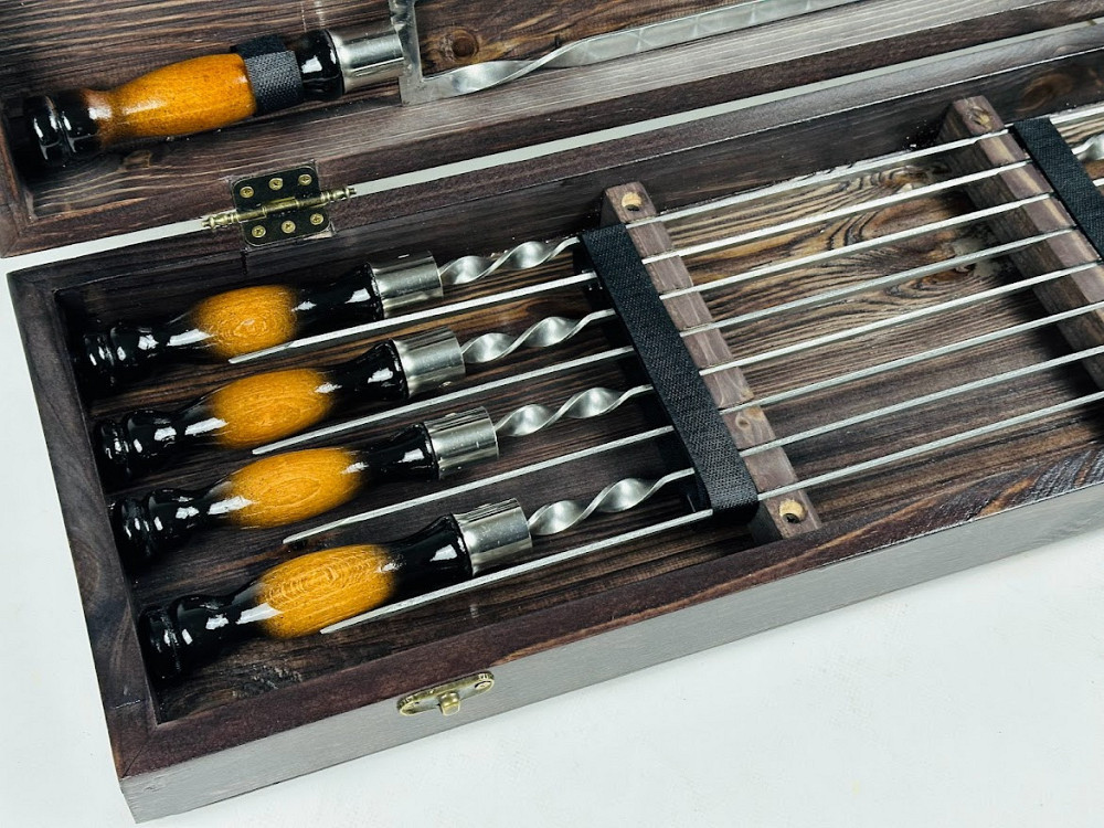 Подарунковий набір шампурів в дерев'яному кейсі для пікніка ОРІОН HAPPY DAYS Тернопіль - фото 3