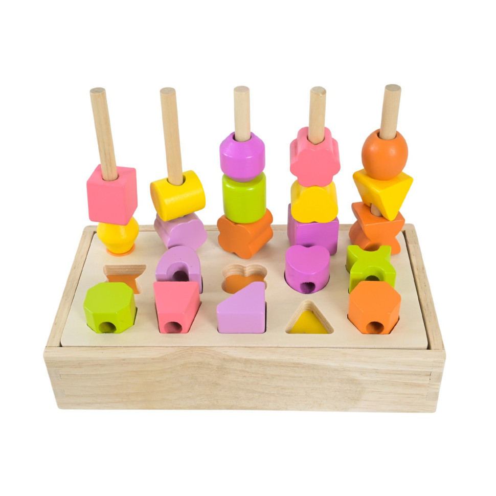 Дитяча дерев’яна іграшка "Пірамідка-сортер" C9407, 8 карток Вінниця - фото 5