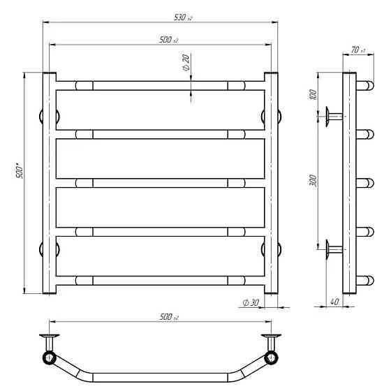 Рушникосушарка UNIO LT ЕU 500-500-5 Лесенка Трапеция электро (000029914) Киев