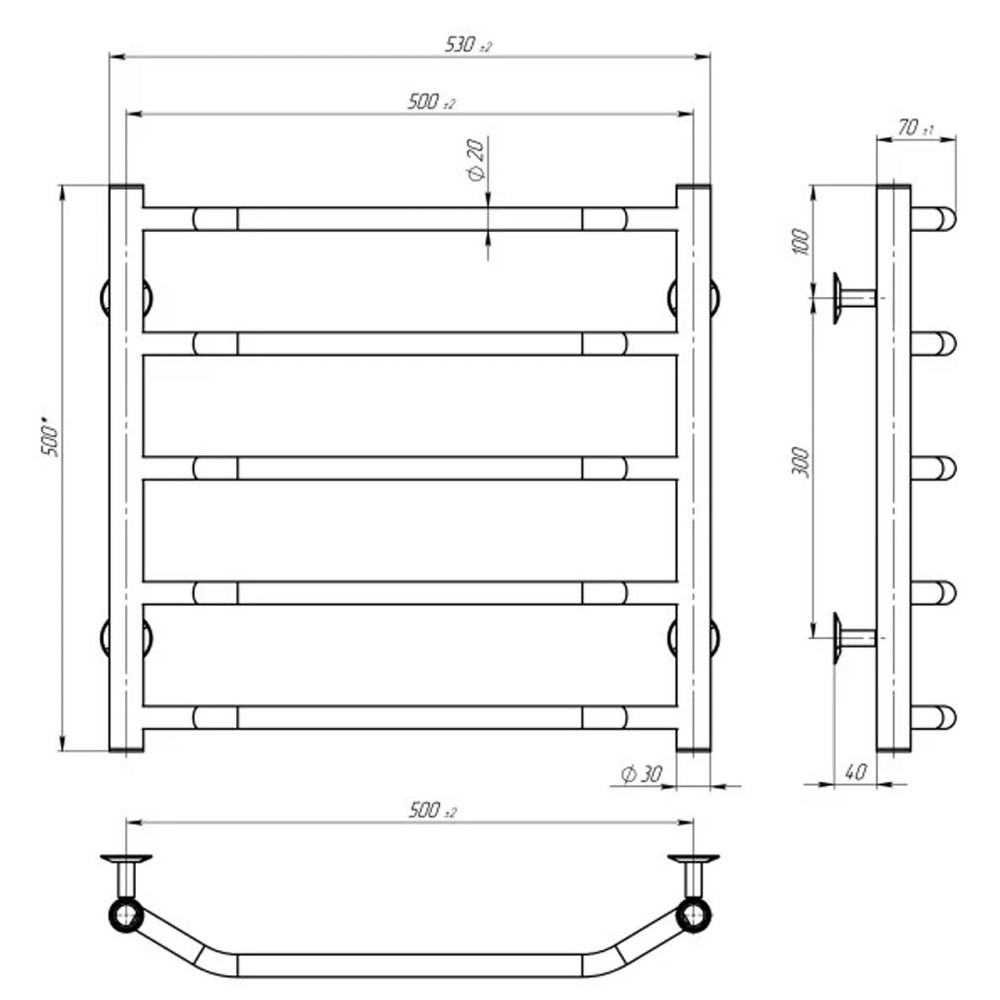 Рушникосушарка UNIO LT ЕU 500-500-5 Драбинка Трапеція електро (000029914) Київ - фото 5
