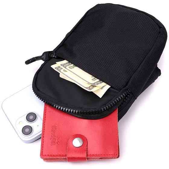 Слинг сумка для путешествий из качественного текстиля Vintage 22866 Черный Киев