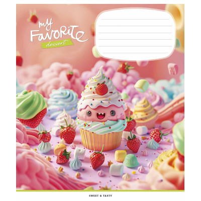 Зошит Школярик Favorite desserts 12 аркушів клітинка (012-3454K) Вінниця - фото 4